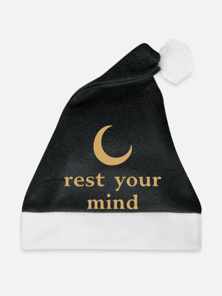 Rest Your Mind Mond Achtsamkeit Statement - Weihnachtsmütze - Schwarz/Weiß