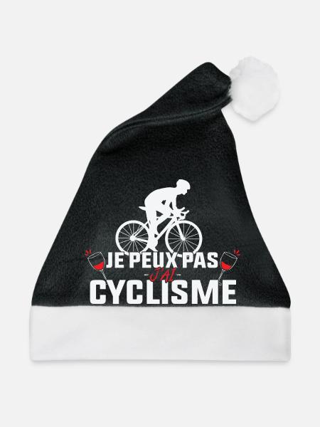 Ich kann nicht, ich habe Radfahren und Aperitif - Weihnachtsmütze - Schwarz/Weiß - Vorne