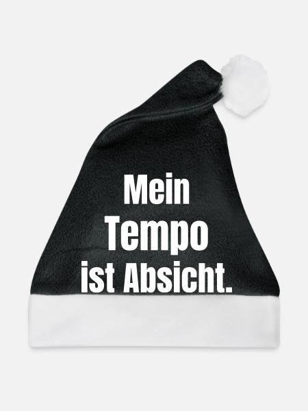 Mein Tempo Ist Absicht - Weihnachtsmütze - Schwarz/Weiß - Vorne