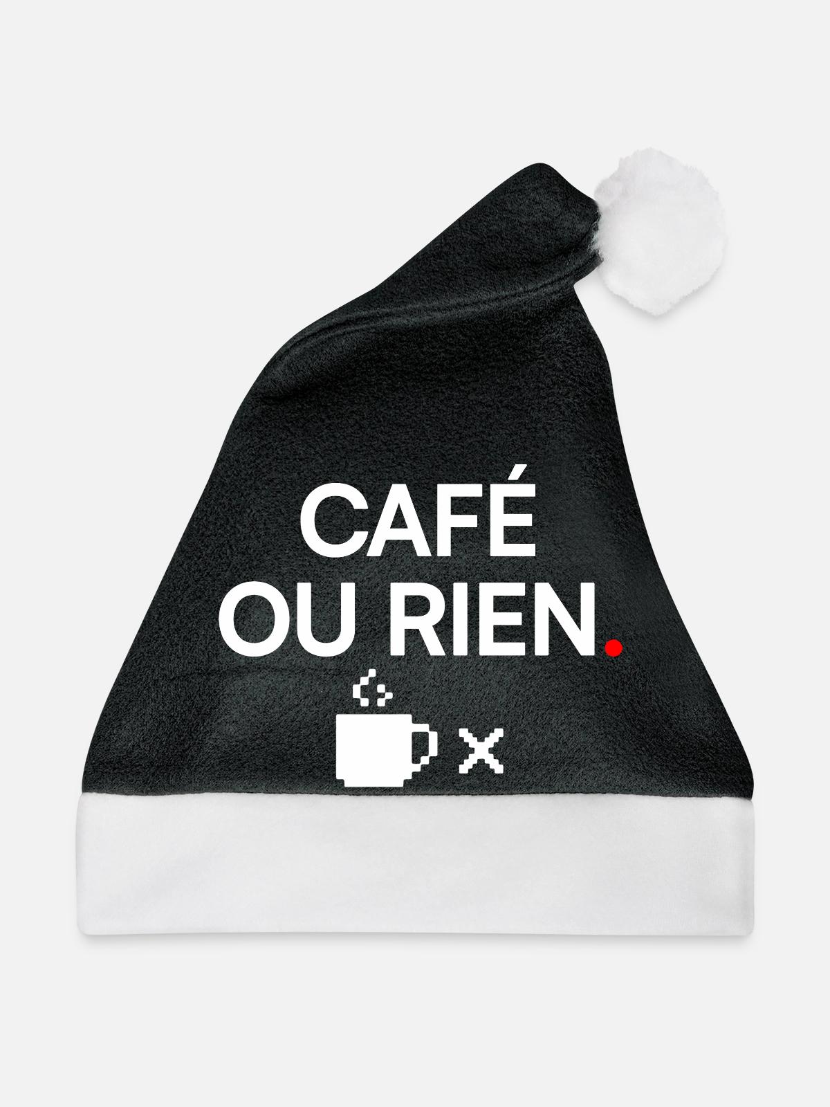 KAFFEE ODER NICHTS | Kaffeehumor - Weihnachtsmütze - Schwarz/Weiß - Vorne