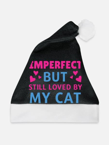 Imperfect loved by cat - Weihnachtsmütze - Schwarz/Weiß