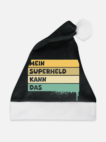 Superheld als Handwerker - Weihnachtsmütze - Schwarz/Weiß