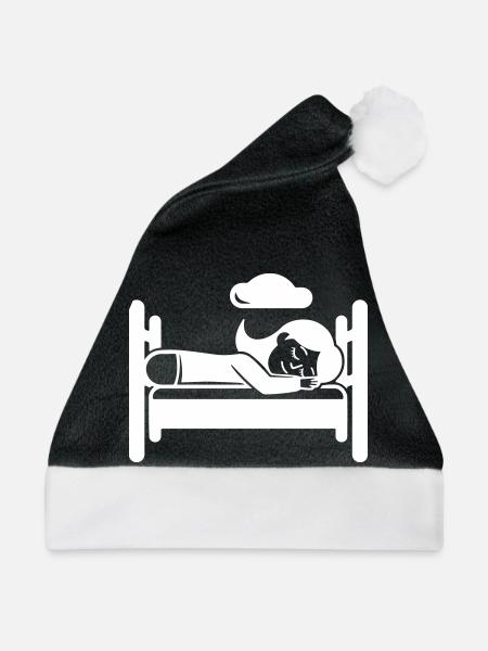 Schlafen Müde - Weihnachtsmütze - Schwarz/Weiß