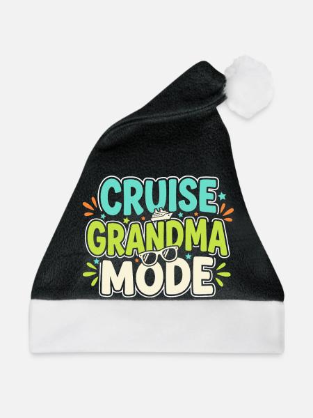 Kreuzfahrt-oma, Oma An Deck, - Weihnachtsmütze - Schwarz/Weiß
