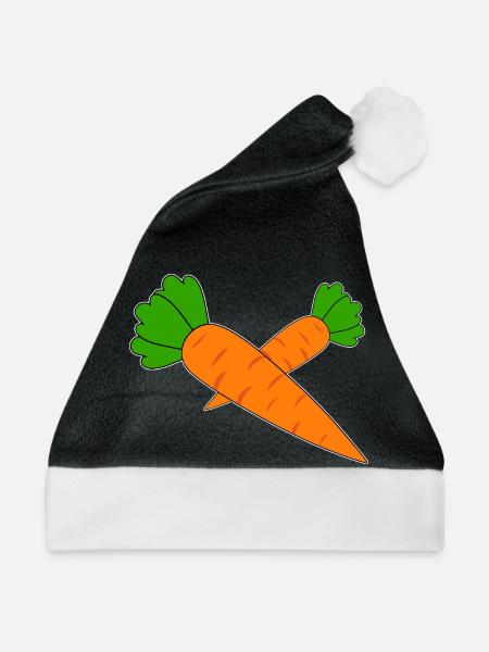 Möhren - Weihnachtsmütze - Schwarz/Weiß - Vorne