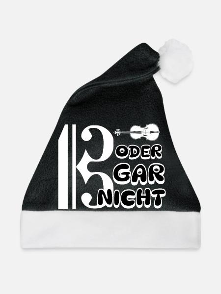 Bratsche - Bassschlüssel oder gar nicht - Weihnachtsmütze - Schwarz/Weiß