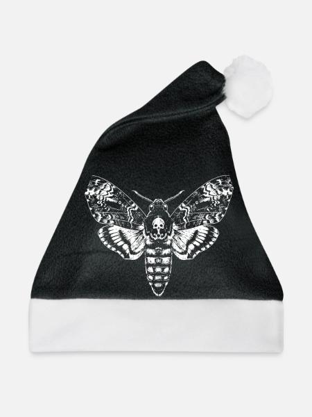 Skull Moth Silhouette Noir - Weihnachtsmütze - Schwarz/Weiß