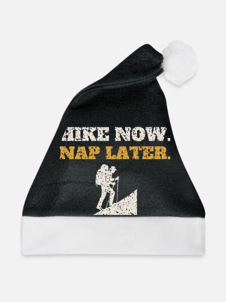 Hike Now Nap Later - Weihnachtsmütze - Schwarz/Weiß - Vorne