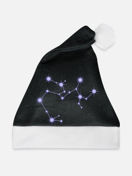 Schütze Stern Sternbild Sternzeichen Lila - Weihnachtsmütze - Schwarz/Weiß