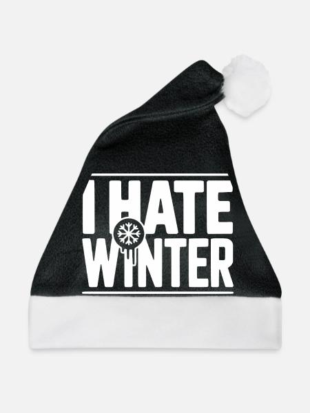 Ich hasse den Winter - Weihnachtsmütze - Schwarz/Weiß