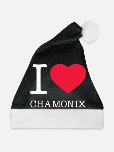 I LOVE CHAMONIX France - Weihnachtsmütze - Schwarz/Weiß