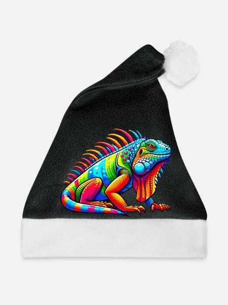 Leguan - Weihnachtsmütze - Schwarz/Weiß