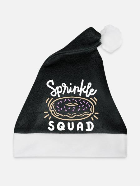 Donut Streusel Donut Liebhaber - Weihnachtsmütze - Schwarz/Weiß - Vorne