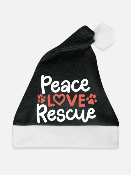 Dog Rescue Dog Lover - Weihnachtsmütze - Schwarz/Weiß