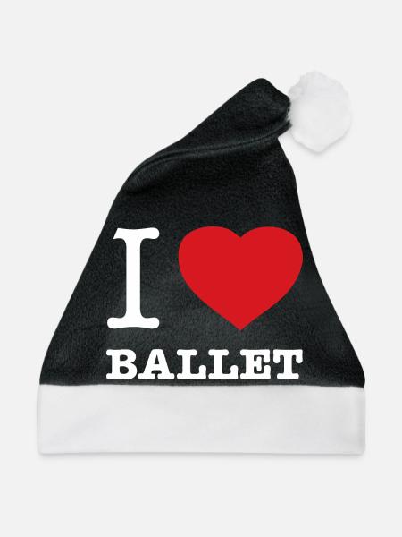 I LOVE BALLET - Weihnachtsmütze - Schwarz/Weiß - Vorne