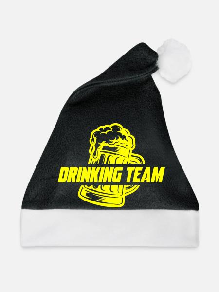 Drinking Team Bier - Weihnachtsmütze - Schwarz/Weiß
