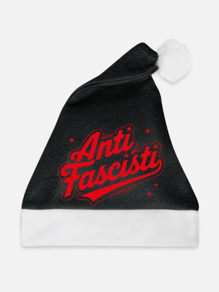 SIAMO TUTTI ANTIFASCHISTISCH! 🏴 - Weihnachtsmütze - Schwarz/Weiß - Vorne