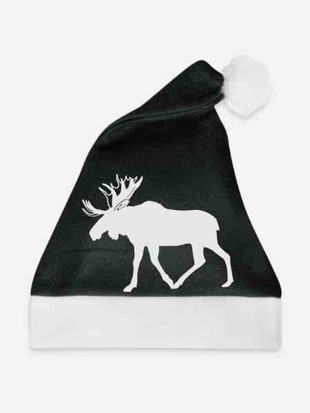 Süßer Elch Elk Moose Schweden Norwegen Finnland - Weihnachtsmütze - Schwarz/Weiß