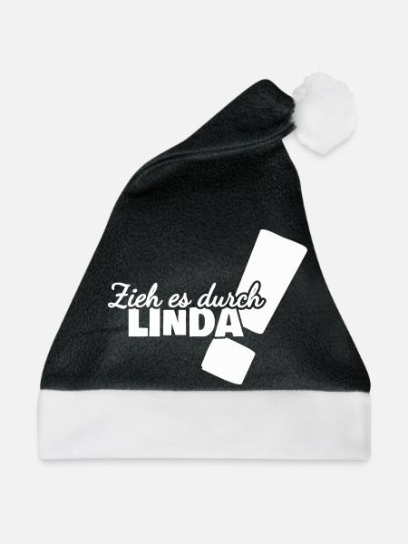 Vorname Linda - Weihnachtsmütze - Schwarz/Weiß