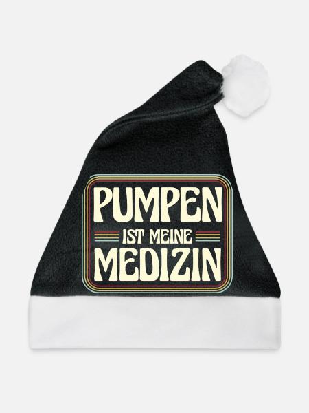 Pumpen is meine Medizin - Weihnachtsmütze - Schwarz/Weiß