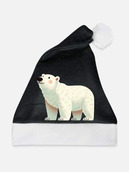 Eisbär - Weihnachtsmütze - Schwarz/Weiß