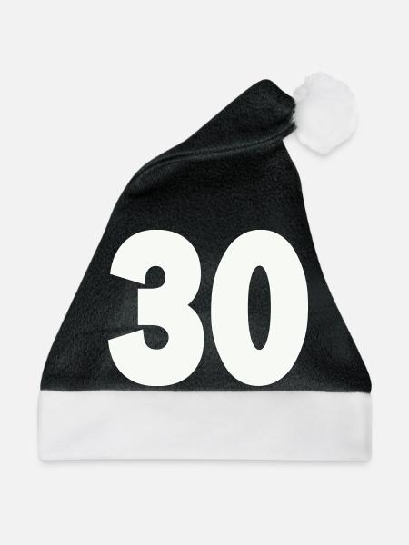 30- - Weihnachtsmütze - Schwarz/Weiß