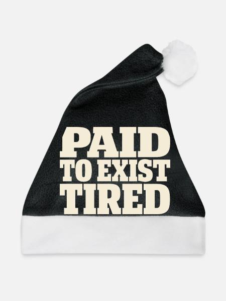 Ausgebrannter Millennial, Müder Erwachsener, - Weihnachtsmütze - Schwarz/Weiß - Vorne