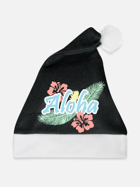 Aloha-tropische Sommerblumen - Weihnachtsmütze - Schwarz/Weiß