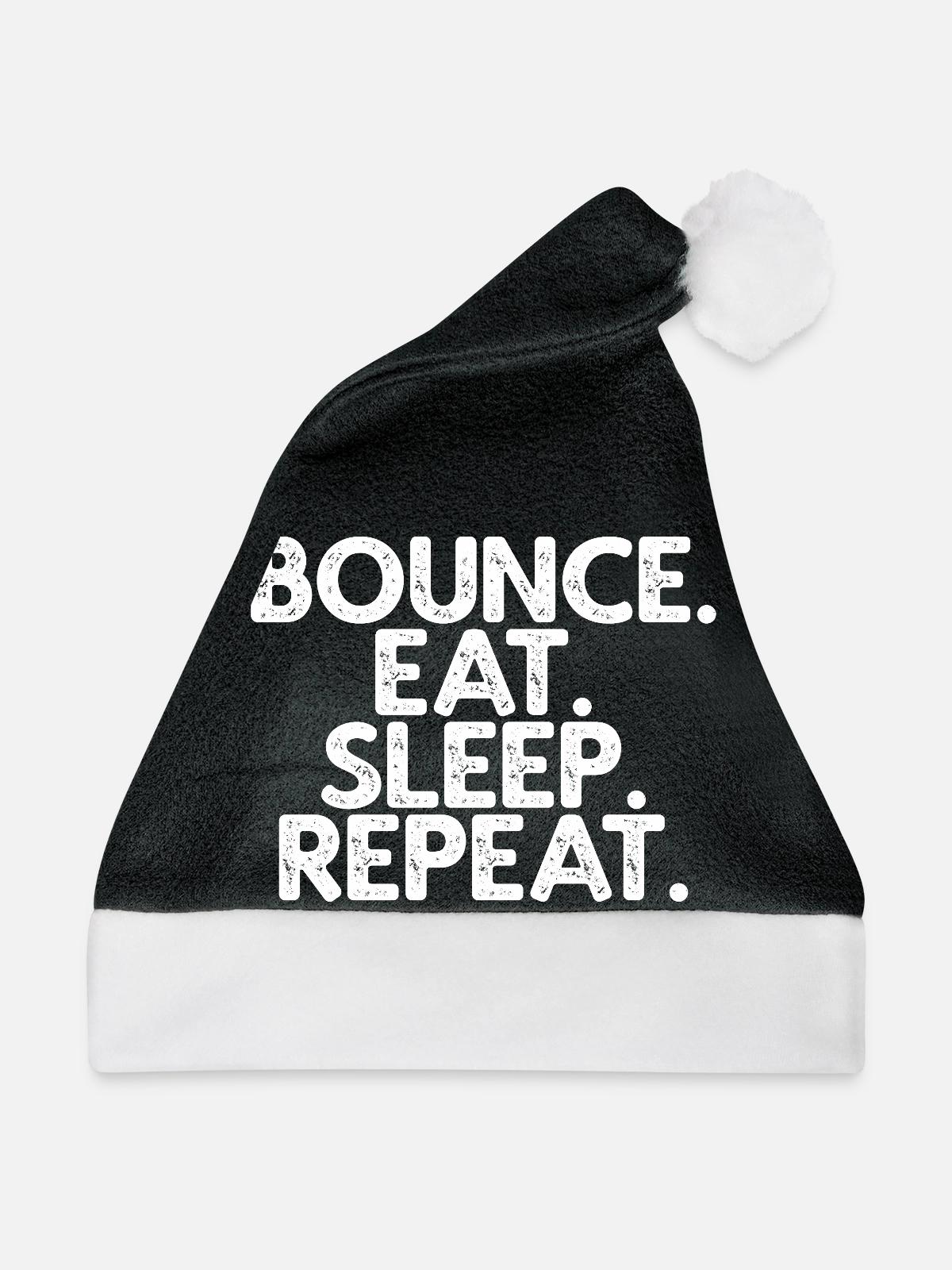 Bounce Eat Sleep Repeat  - Weihnachtsmütze - Schwarz/Weiß - Vorne