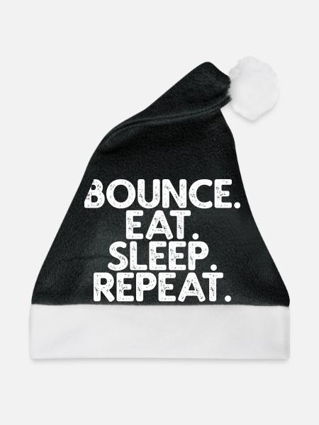 Bounce Eat Sleep Repeat  - Weihnachtsmütze - Schwarz/Weiß - Vorne