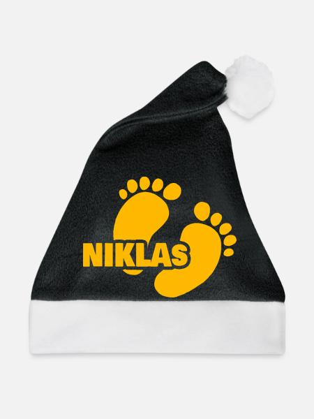 Baby Niklas - Weihnachtsmütze - Schwarz/Weiß