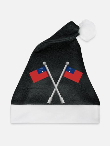 Samoanische Flagge - Weihnachtsmütze - Schwarz/Weiß