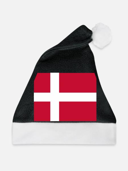 Dänemark Flagge - Weihnachtsmütze - Schwarz/Weiß