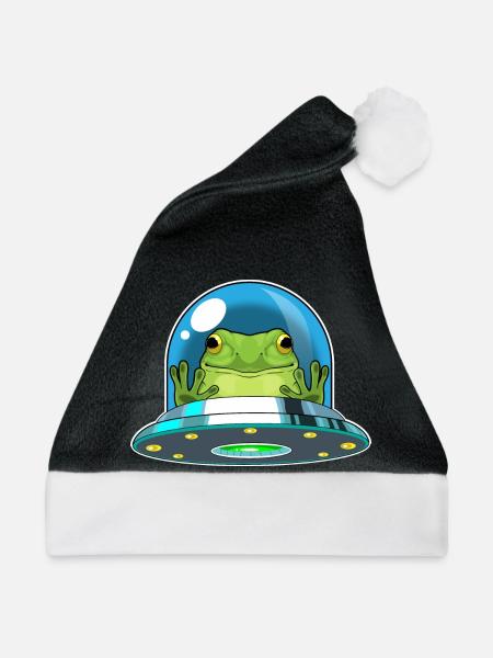 Frosch Raumschiff Weltraum - Weihnachtsmütze - Schwarz/Weiß
