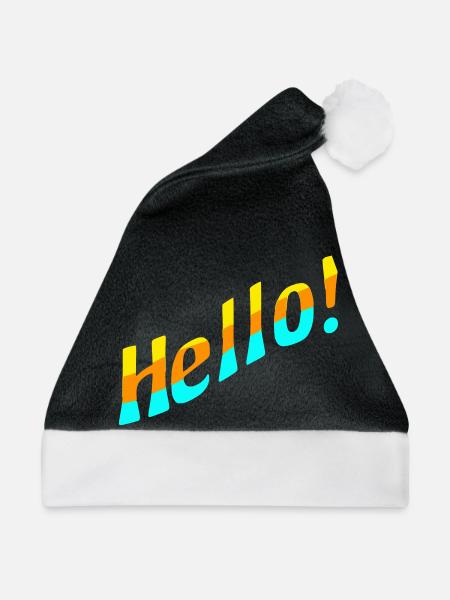 Hello! - Weihnachtsmütze - Schwarz/Weiß
