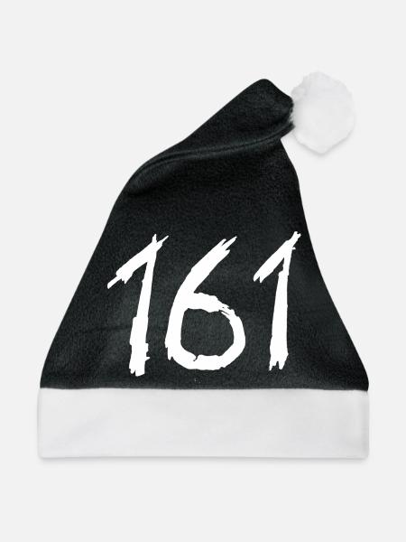 161 Handbrush Ziffern AfA - Weihnachtsmütze - Schwarz/Weiß - Vorne