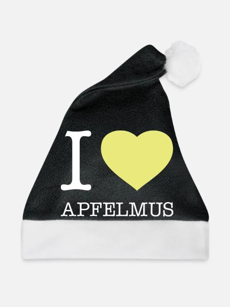I love Apfelmus - Weihnachtsmütze - Schwarz/Weiß