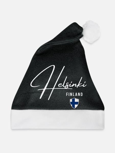 Helsinki, Finnland, elegantes Design Helsinki - Weihnachtsmütze - Schwarz/Weiß - Vorne