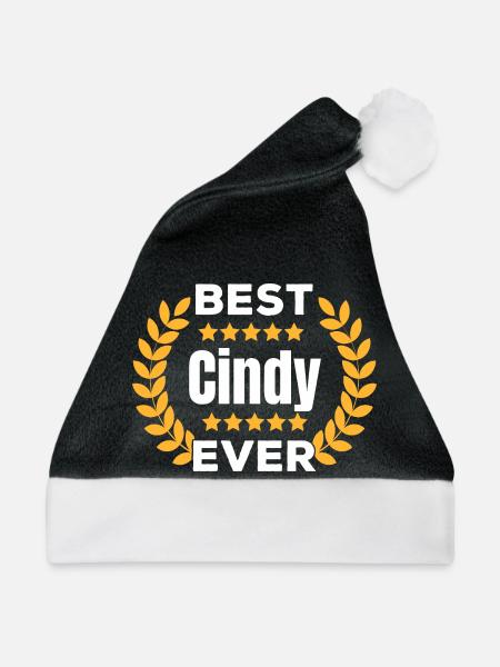 Beste Cindy aller Zeiten Legende Name Geschenk - Weihnachtsmütze - Schwarz/Weiß - Vorne