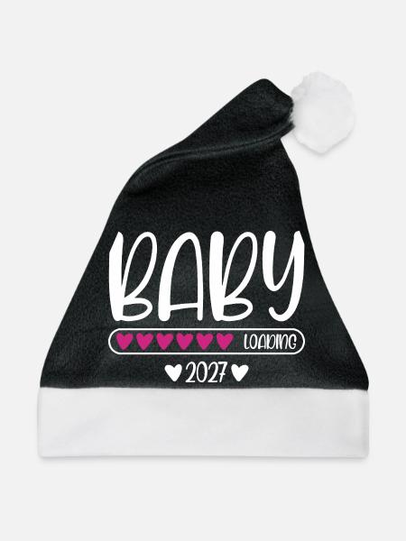 Baby 2027 loading Herzchen Ladebalken - Weihnachtsmütze - Schwarz/Weiß