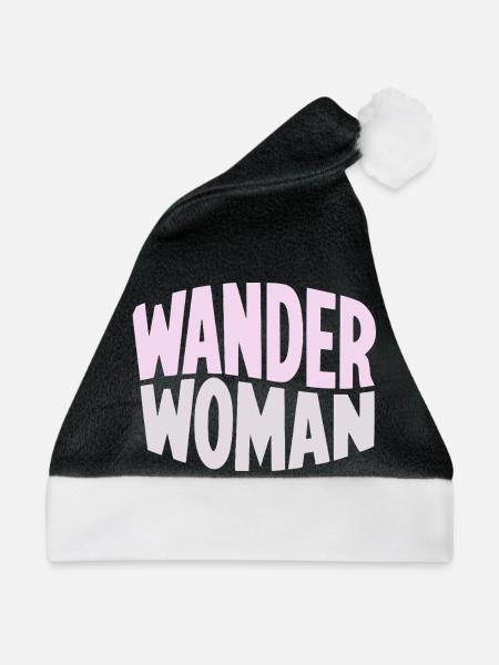 Wanderfrau Gradient Typo - Weihnachtsmütze - Schwarz/Weiß - Vorne