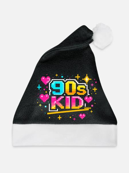 90s KID - Weihnachtsmütze - Schwarz/Weiß