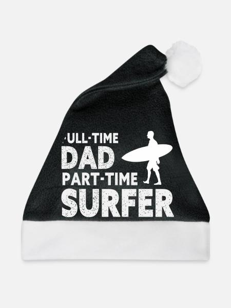 Vollzeit-Vater Teilzeit-Surfer - Weihnachtsmütze - Schwarz/Weiß