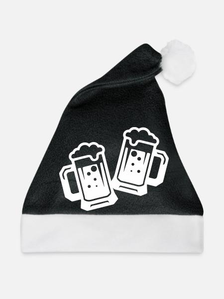 Bier Prost Symbol - Weihnachtsmütze - Schwarz/Weiß