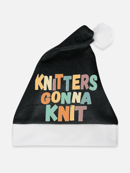 Stricken - Knitters gonna knit - Weihnachtsmütze - Schwarz/Weiß