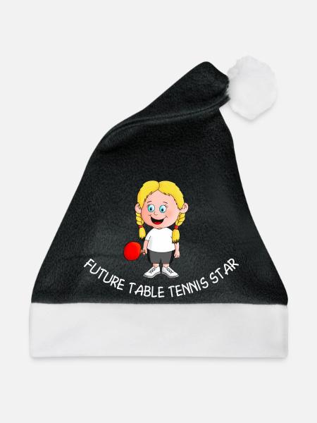Maedchen Tischtennis englisch final - Weihnachtsmütze - Schwarz/Weiß
