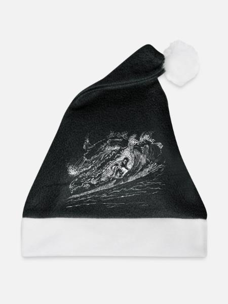 surfing - Weihnachtsmütze - Schwarz/Weiß - Vorne