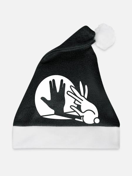 Kaninche Schatten Hand Vulkanischer Gruß trekkie - Weihnachtsmütze - Schwarz/Weiß - Vorne