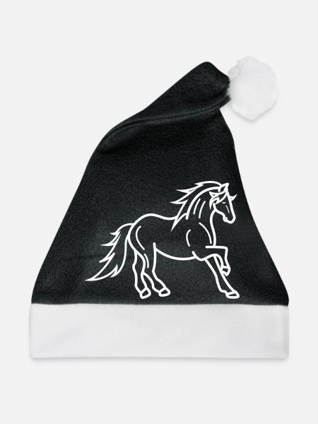 Islandpferde Fohlen Pferdeliebe Galopp Pferde - Weihnachtsmütze - Schwarz/Weiß - Vorne
