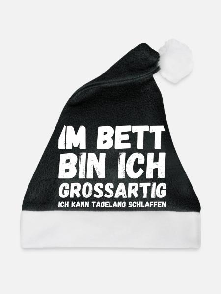 Im Bett bin ich großartig - Weihnachtsmütze - Schwarz/Weiß